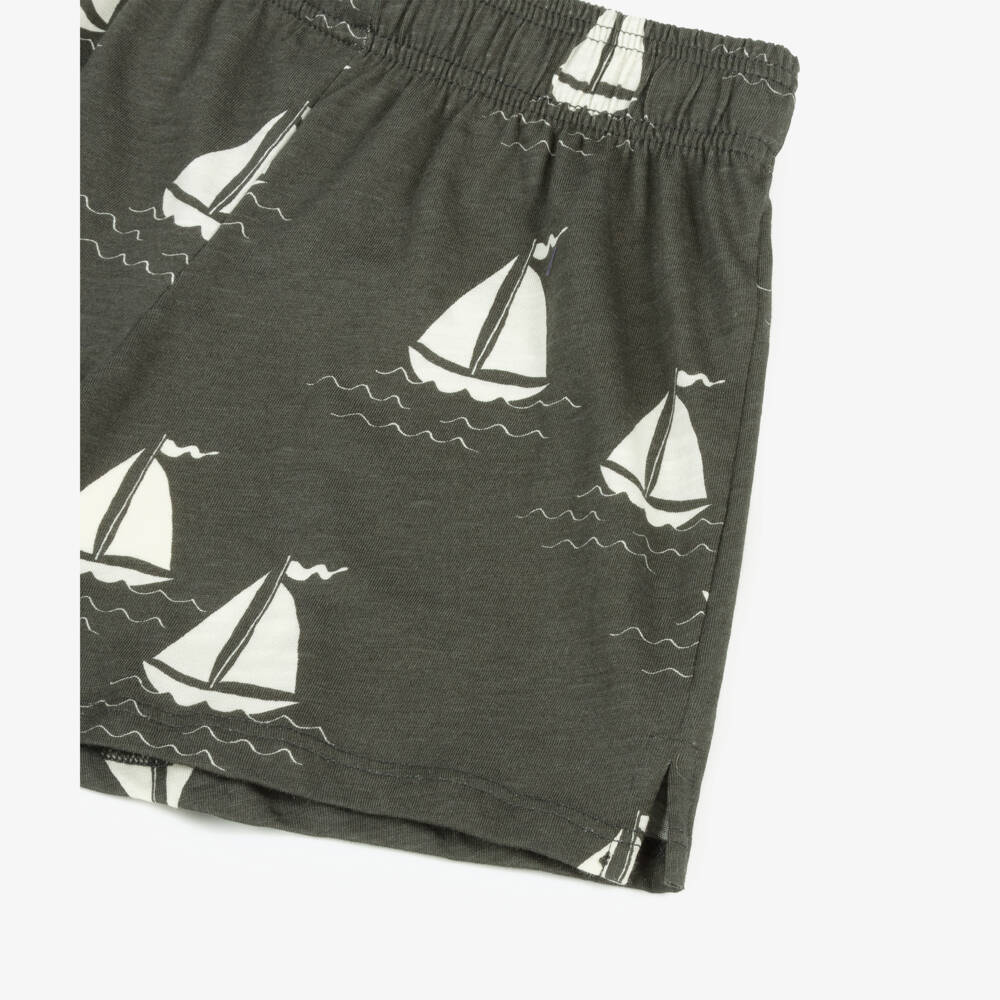 Mini Rodini-Серые хлопковые шорты для мальчиков в морском стиле | Childrensalon Outlet