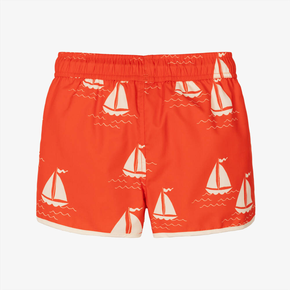 Mini Rodini-Boys Nautical Red Swim Trunks | Childrensalon Outlet
