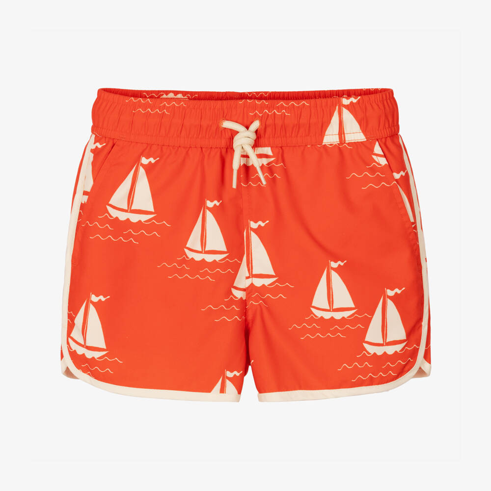Mini Rodini-Boys Nautical Red Swim Trunks | Childrensalon Outlet