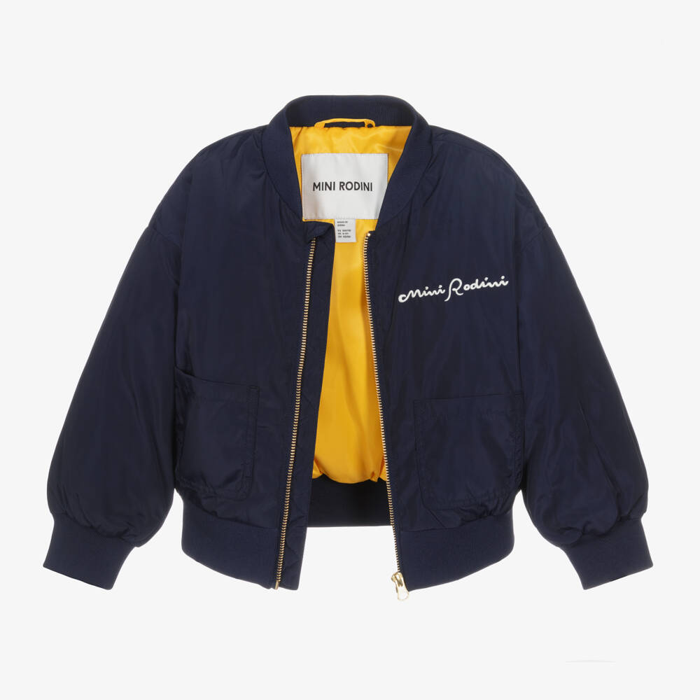 Mini Rodini-Boys Navy Globe Embroidered Jacket | Childrensalon Outlet