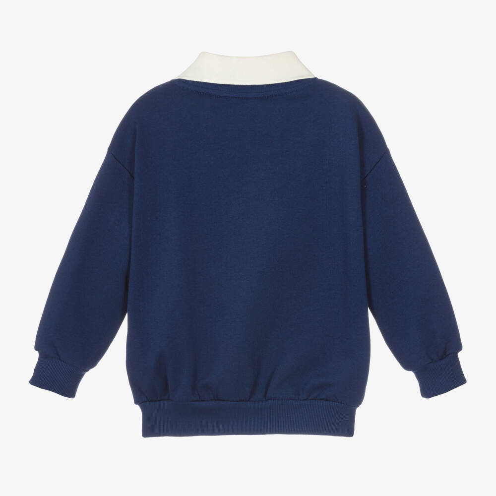 Mini Rodini-Boys Navy Organic Cotton Jumper | Childrensalon Outlet