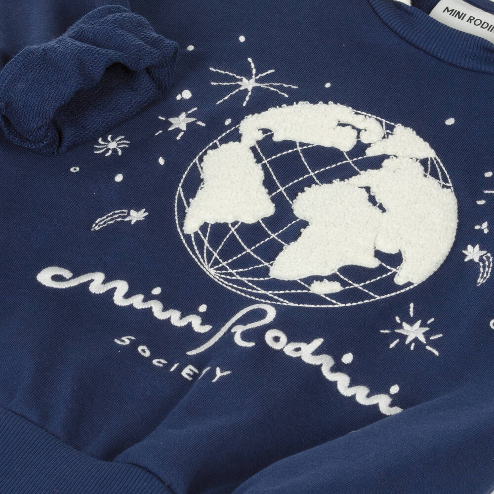 Mini Rodini-Boys Navy Organic Cotton Jumper | Childrensalon Outlet