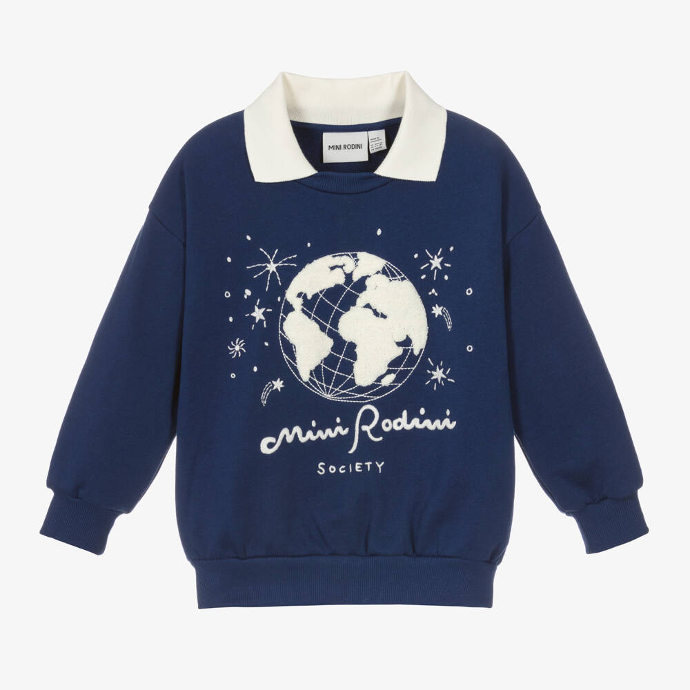 Mini Rodini-Синий органический хлопковый джемпер для мальчиков | Childrensalon Outlet