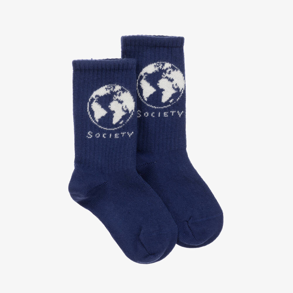 Mini Rodini-Boys Navy Organic Cotton Socks | Childrensalon Outlet
