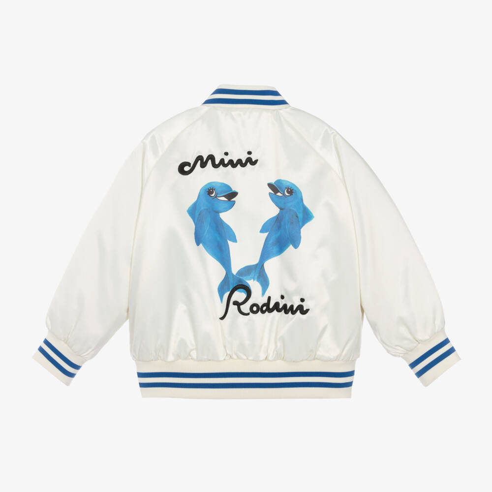Mini Rodini-Boys Off-White Dolphin Jacket | Childrensalon Outlet