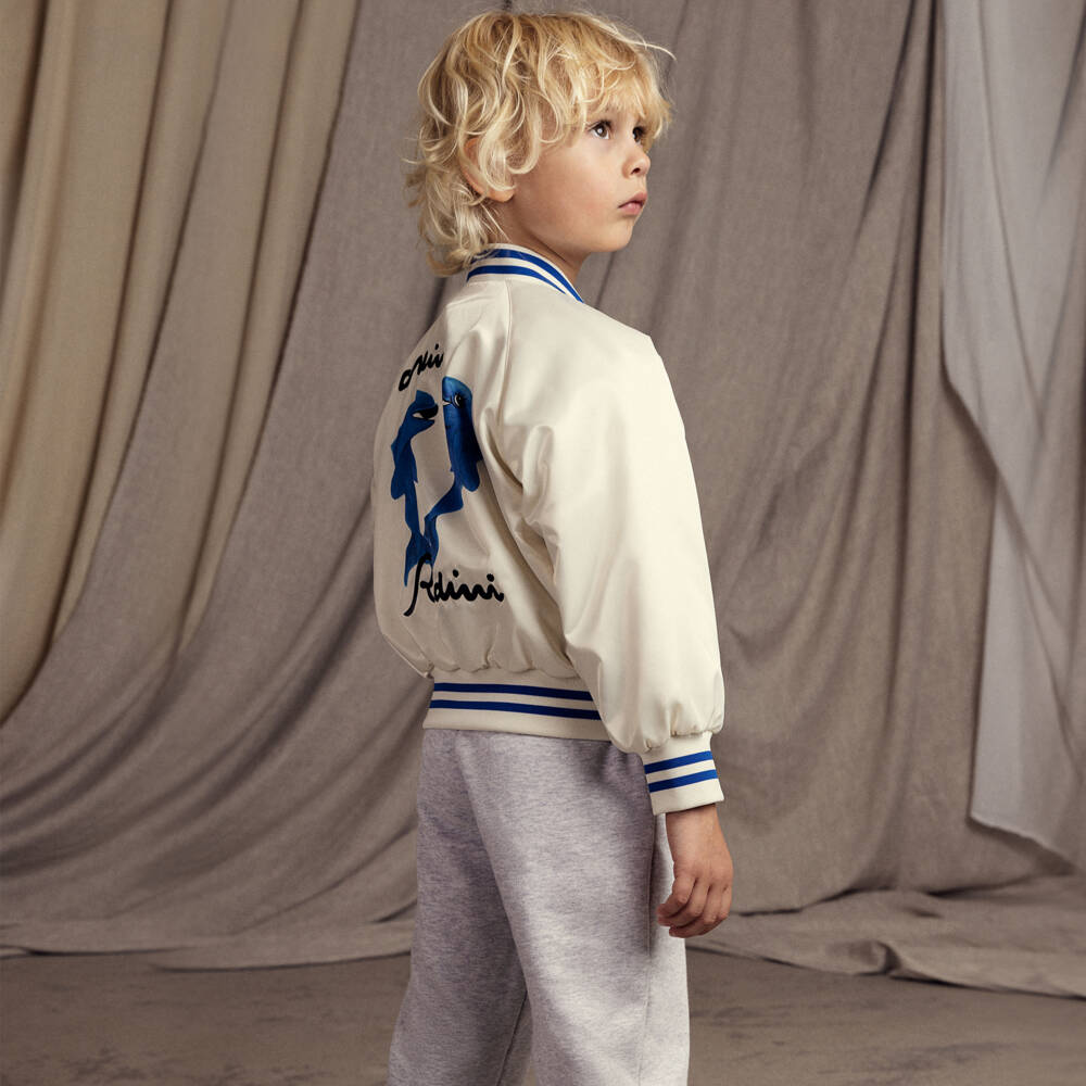 Mini Rodini-Boys Off-White Dolphin Jacket | Childrensalon Outlet