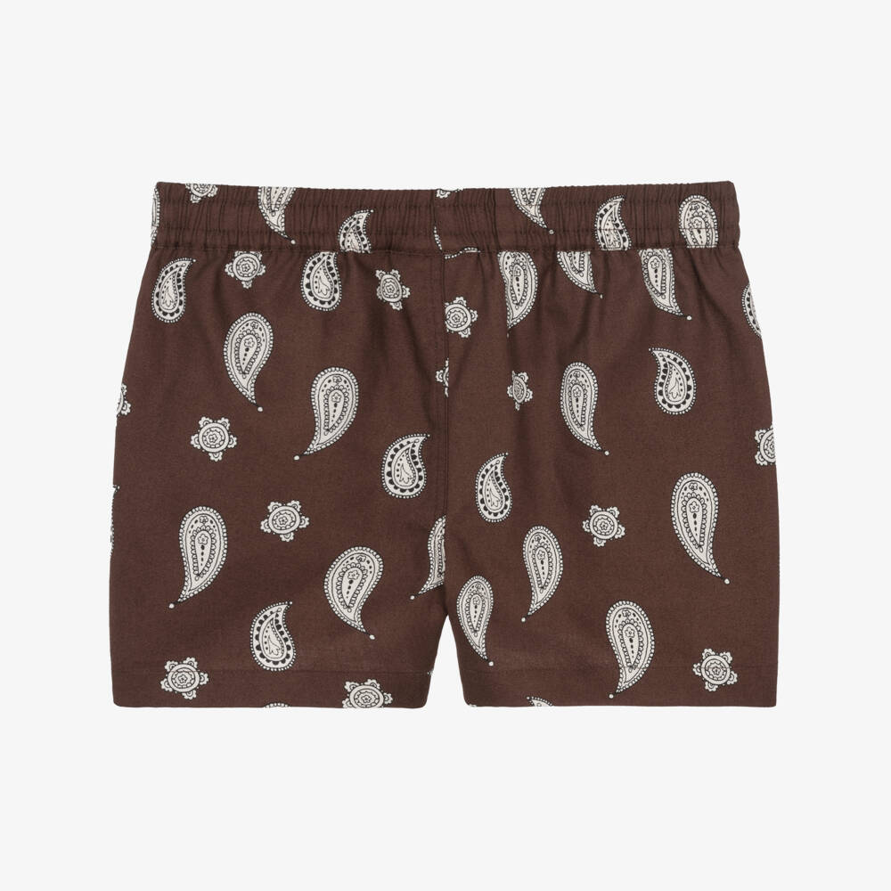 Mini Rodini-Boys Organic Cotton Paisley Shorts | Childrensalon Outlet