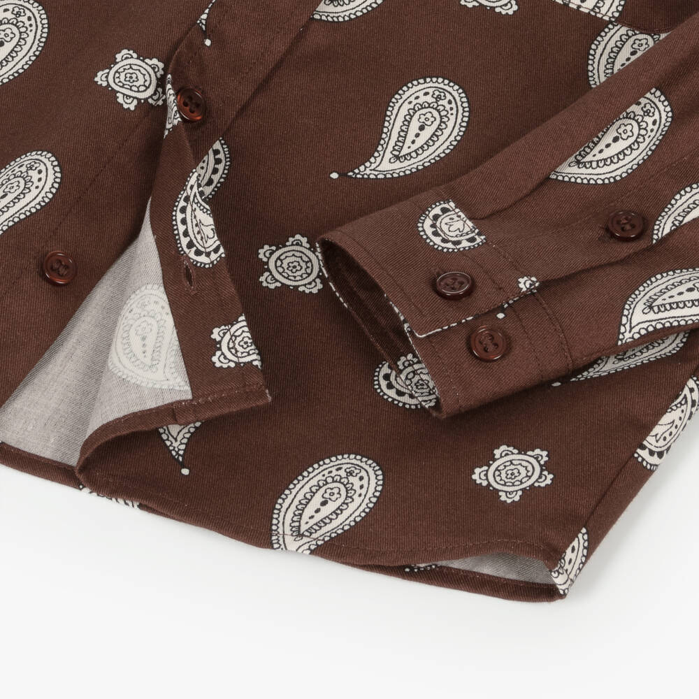 Mini Rodini-Boys Organic Paisley Print Shirt | Childrensalon Outlet