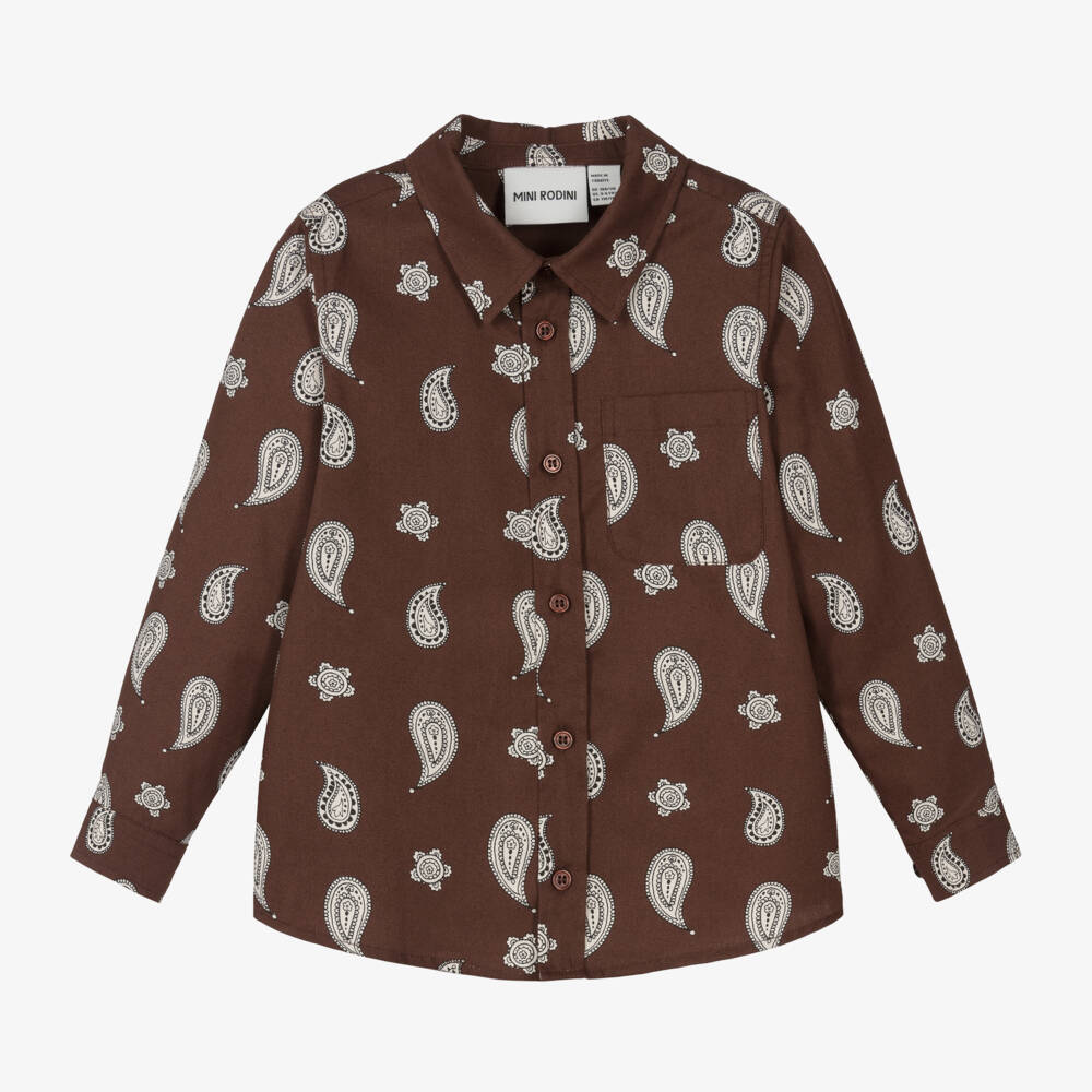 Mini Rodini-Boys Organic Paisley Print Shirt | Childrensalon Outlet
