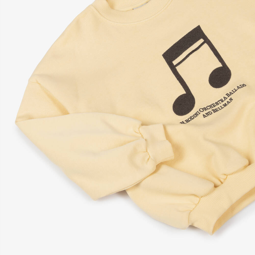Mini Rodini-Boys Pale Yellow Melody Sweatshirt | Childrensalon Outlet