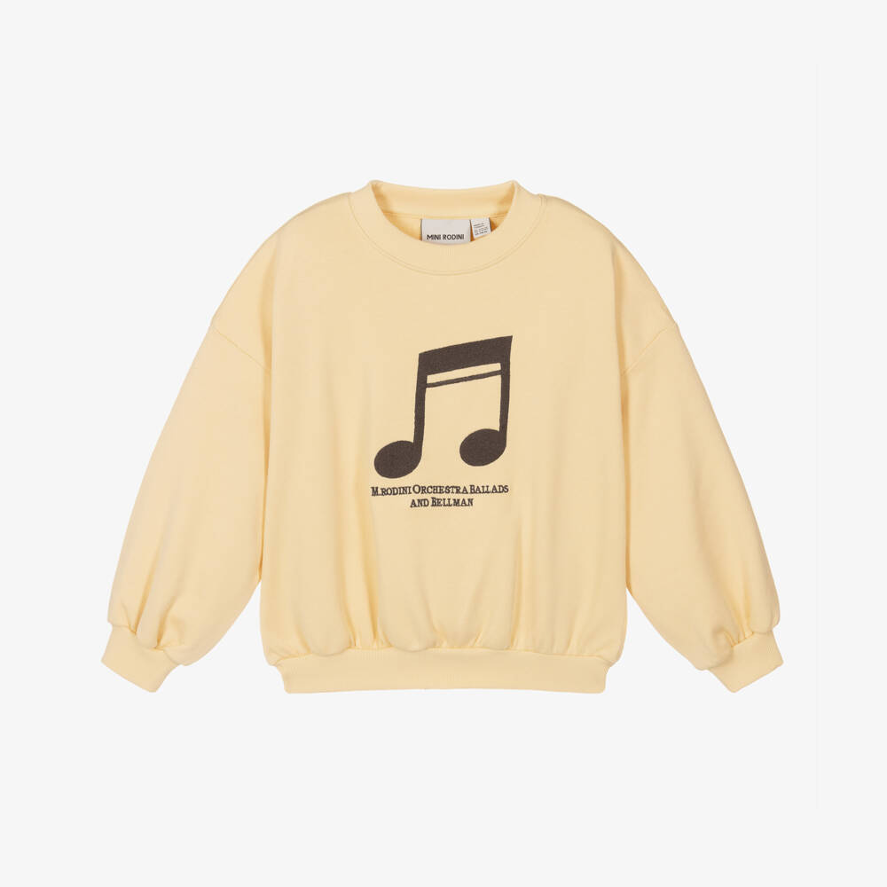 Mini Rodini-Boys Pale Yellow Melody Sweatshirt | Childrensalon Outlet