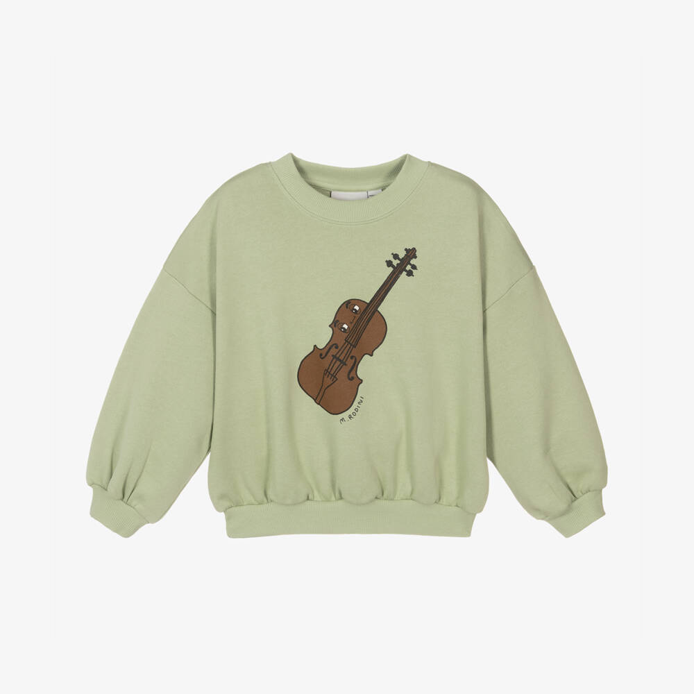Mini Rodini-سويت شيرت موسيقي أخضر فاتح للأولاد | Childrensalon Outlet