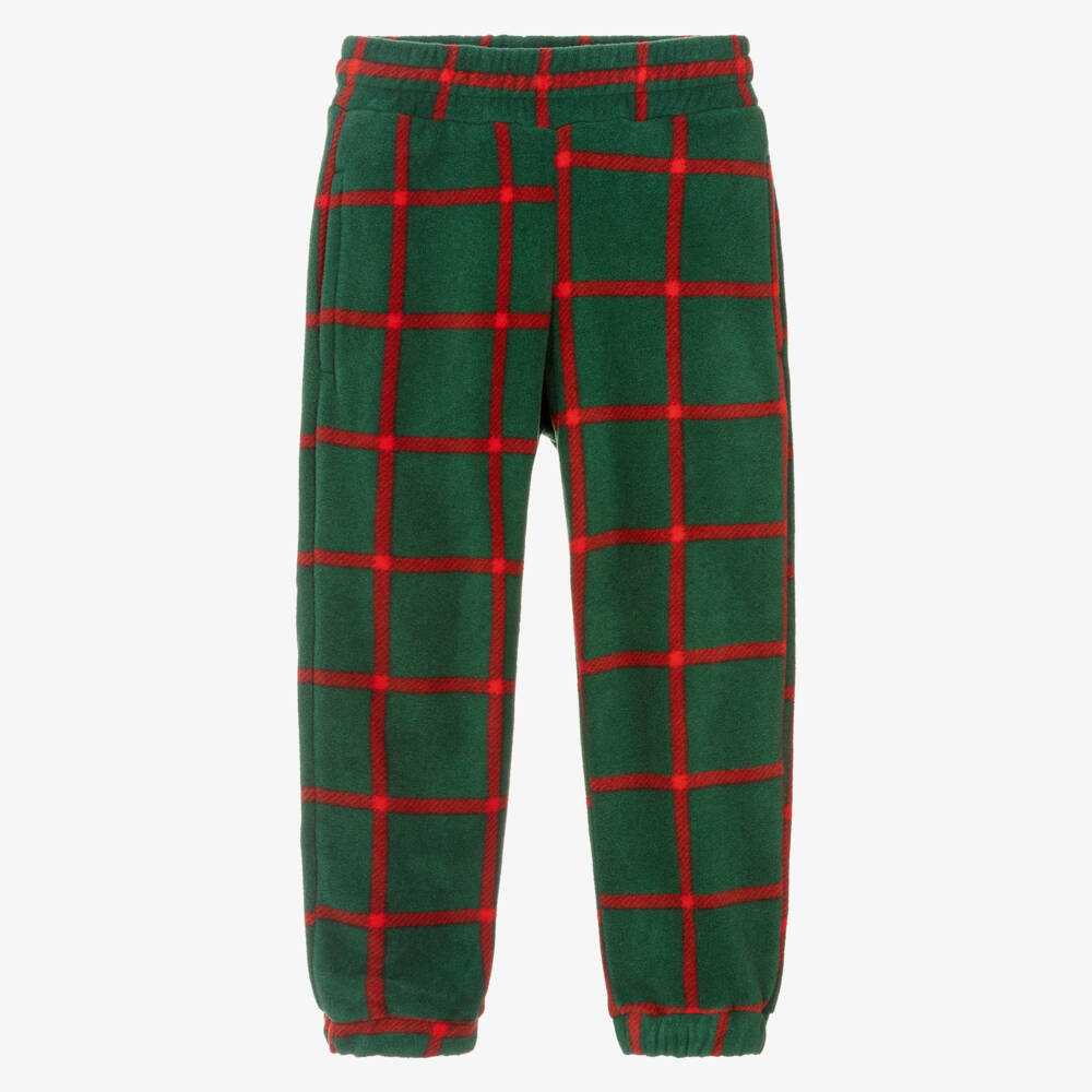 Mini Rodini-Boys Plaid Fleece Joggers | Childrensalon Outlet