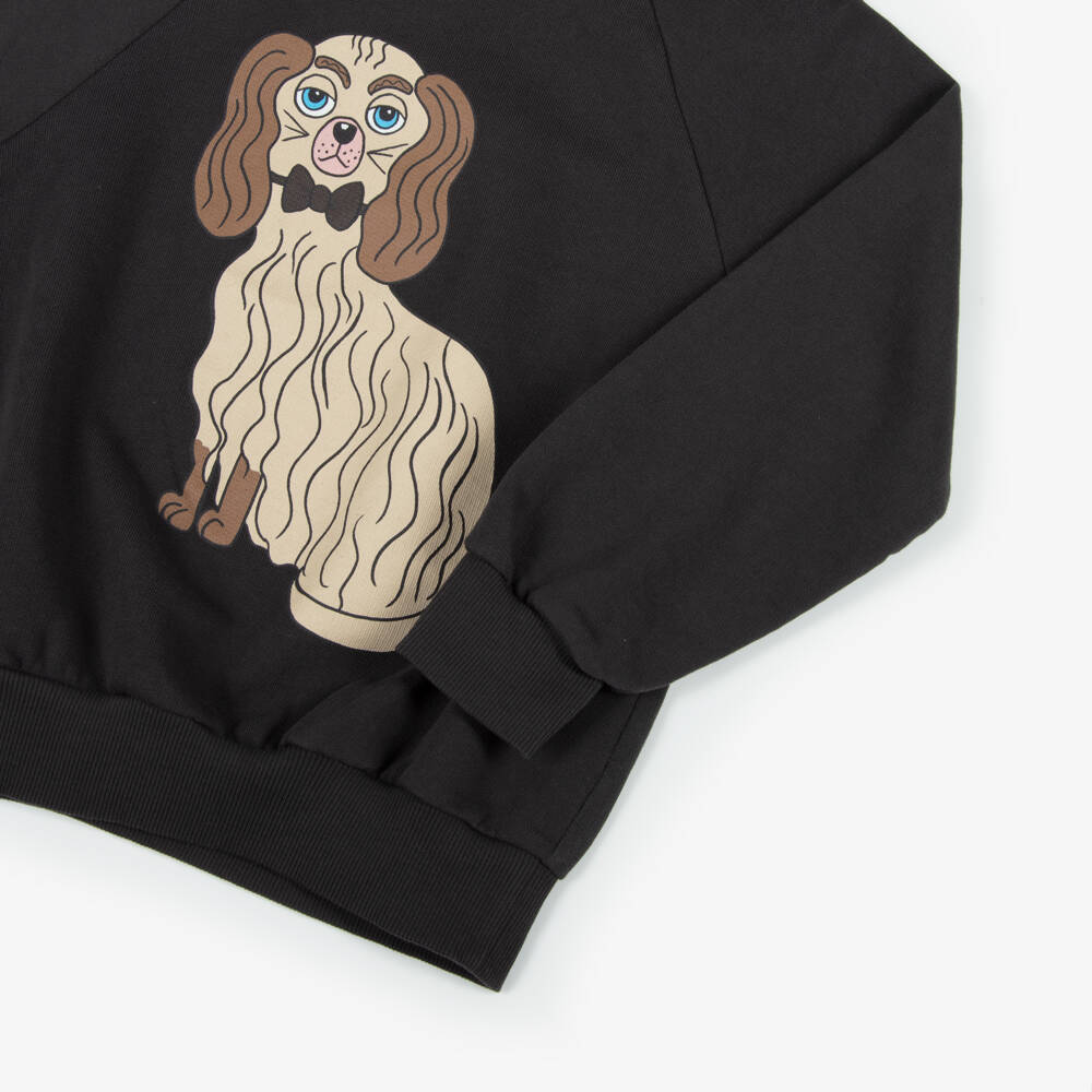 Mini Rodini-Boys Playful Black Dog Sweatshirt | Childrensalon Outlet