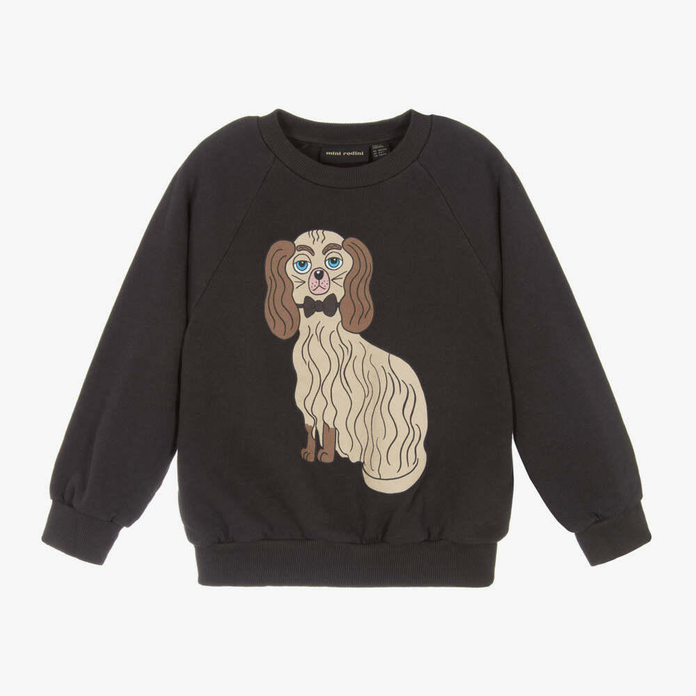 Mini Rodini-سويت شيرت أسود مرح للأولاد مع تصميم كلب | Childrensalon Outlet