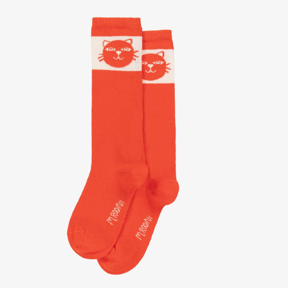 Mini Rodini-Boys Playful Red Cat Socks | Childrensalon Outlet