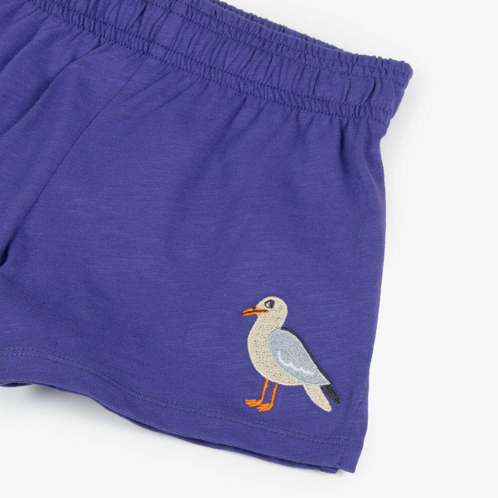 Mini Rodini-Boys Purple Seagull Print Shorts | Childrensalon Outlet