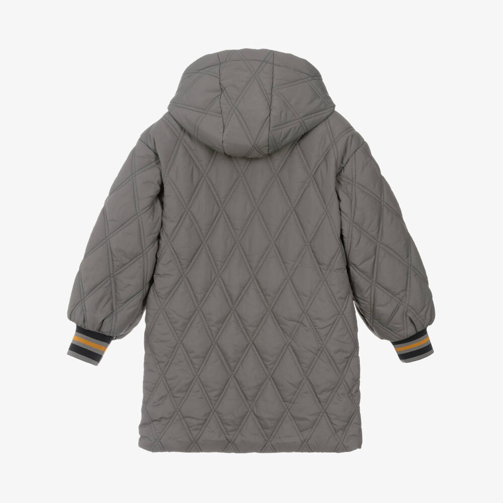 Mini Rodini-Boys Quilted Grey Puffer Coat | Childrensalon Outlet