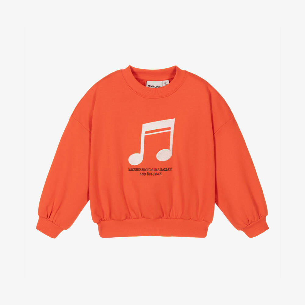 Mini Rodini-Boys Red Note Cotton Pullover | Childrensalon Outlet