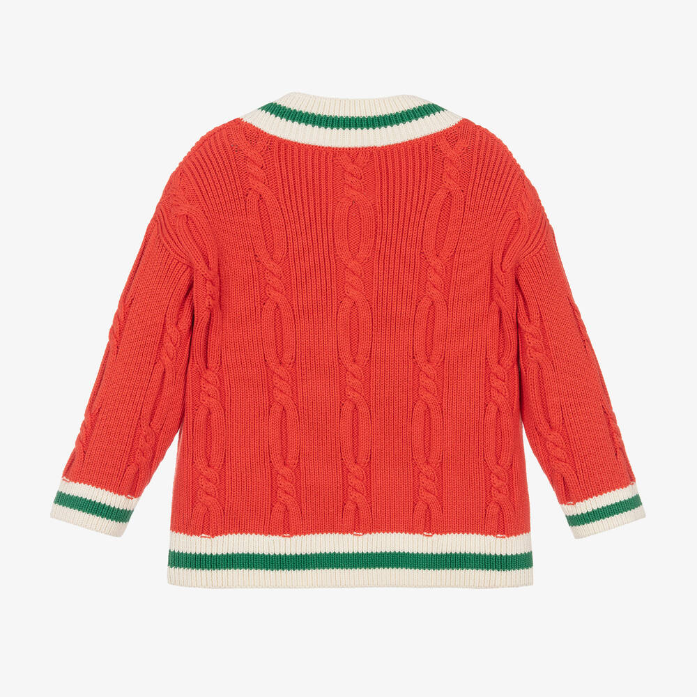 Mini Rodini-Красный вязаный свитер с пеликаном | Childrensalon Outlet