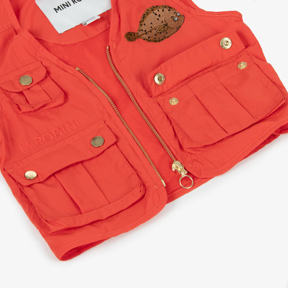 ميني روديني-سترة حمراء مطرزة بسحاب للأولاد | Childrensalon Outlet