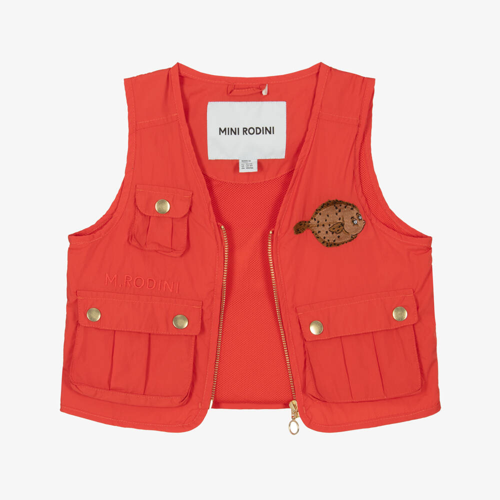 ميني روديني-سترة حمراء مطرزة بسحاب للأولاد | Childrensalon Outlet