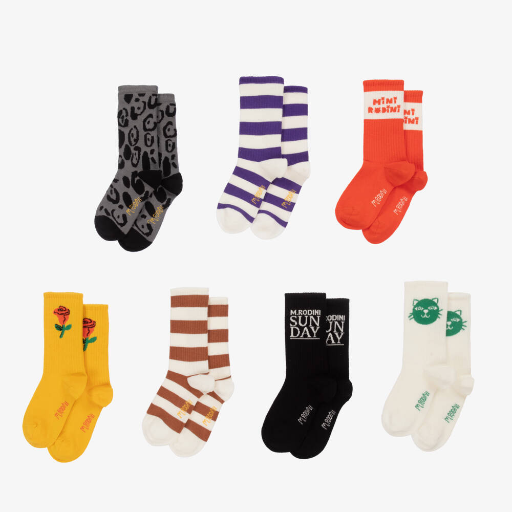 Mini Rodini-Boys Vibrant Organic Cotton Socks Set | Childrensalon Outlet