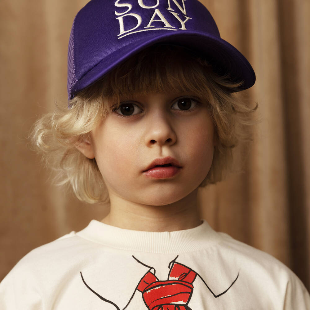 ميني روديني-قبعة مهرجان بنفسجية للأولاد من النيوبرين | Childrensalon Outlet
