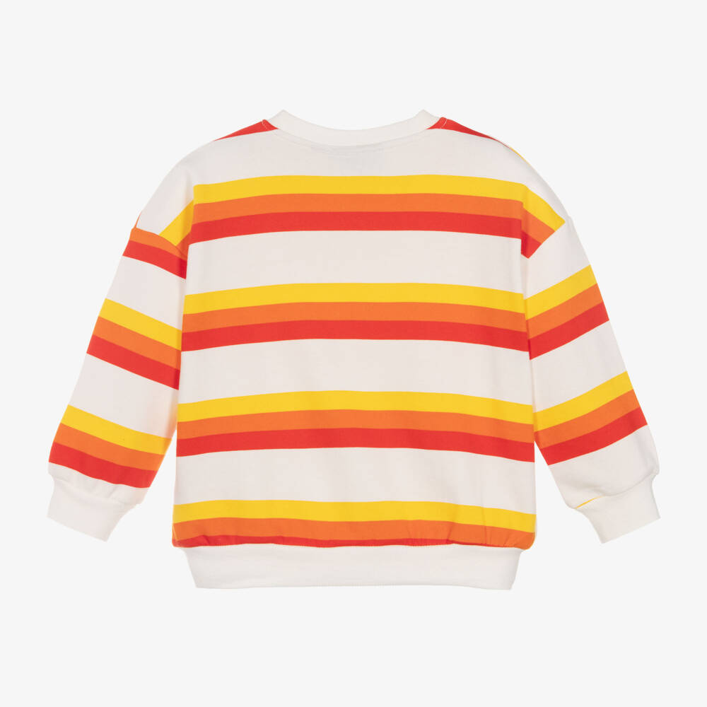 Mini Rodini-Boys White Striped Cotton Jumper | Childrensalon Outlet