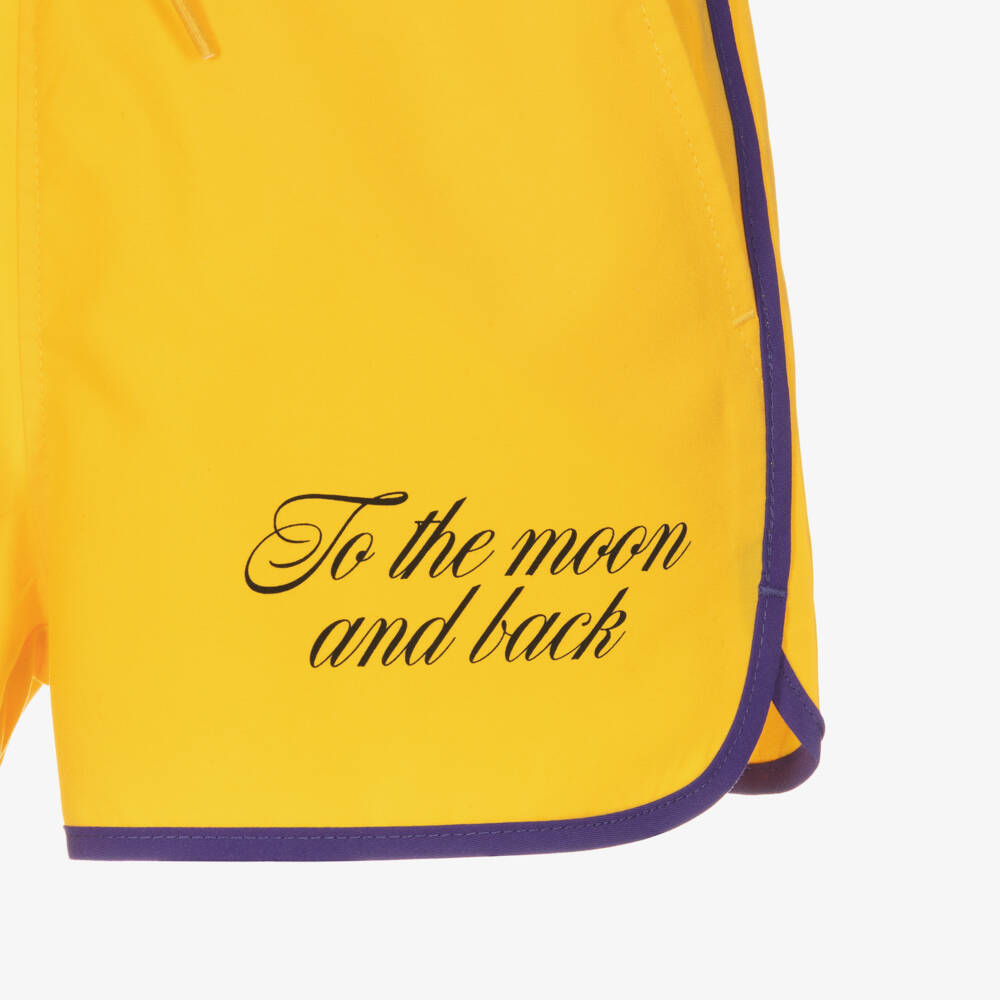 Mini Rodini-Boys Yellow & Purple Retro Swim Shorts | Childrensalon Outlet