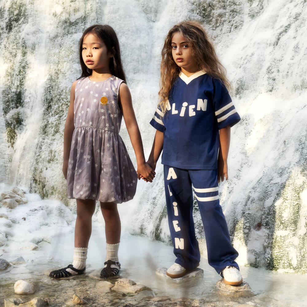 Mini Rodini-Футболка с принтом инопланетянина синяя | Childrensalon Outlet