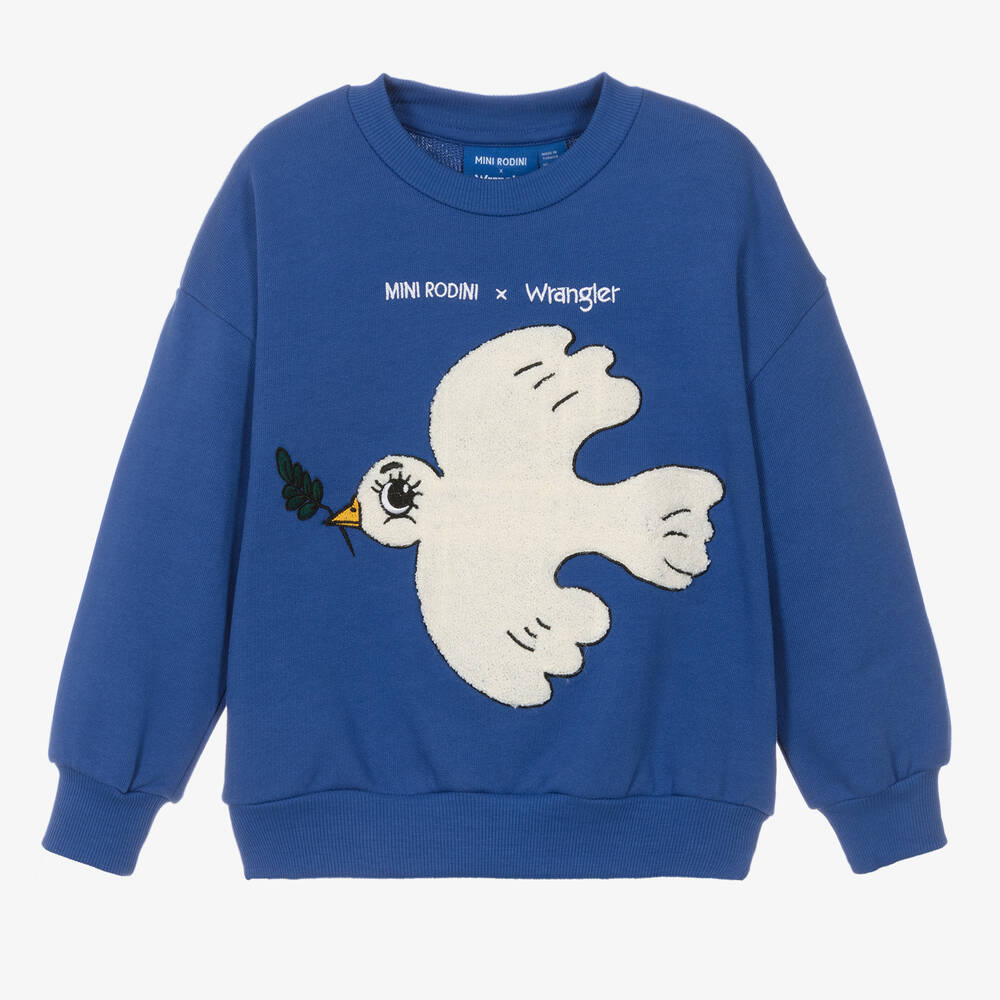 Mini Rodini - Blaues Tauben-Baumwoll-Sweatshirt | Childrensalon
