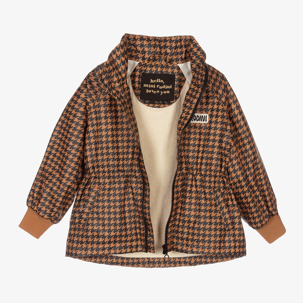 Mini Rodini-Brown Check Raincoat | Childrensalon Outlet