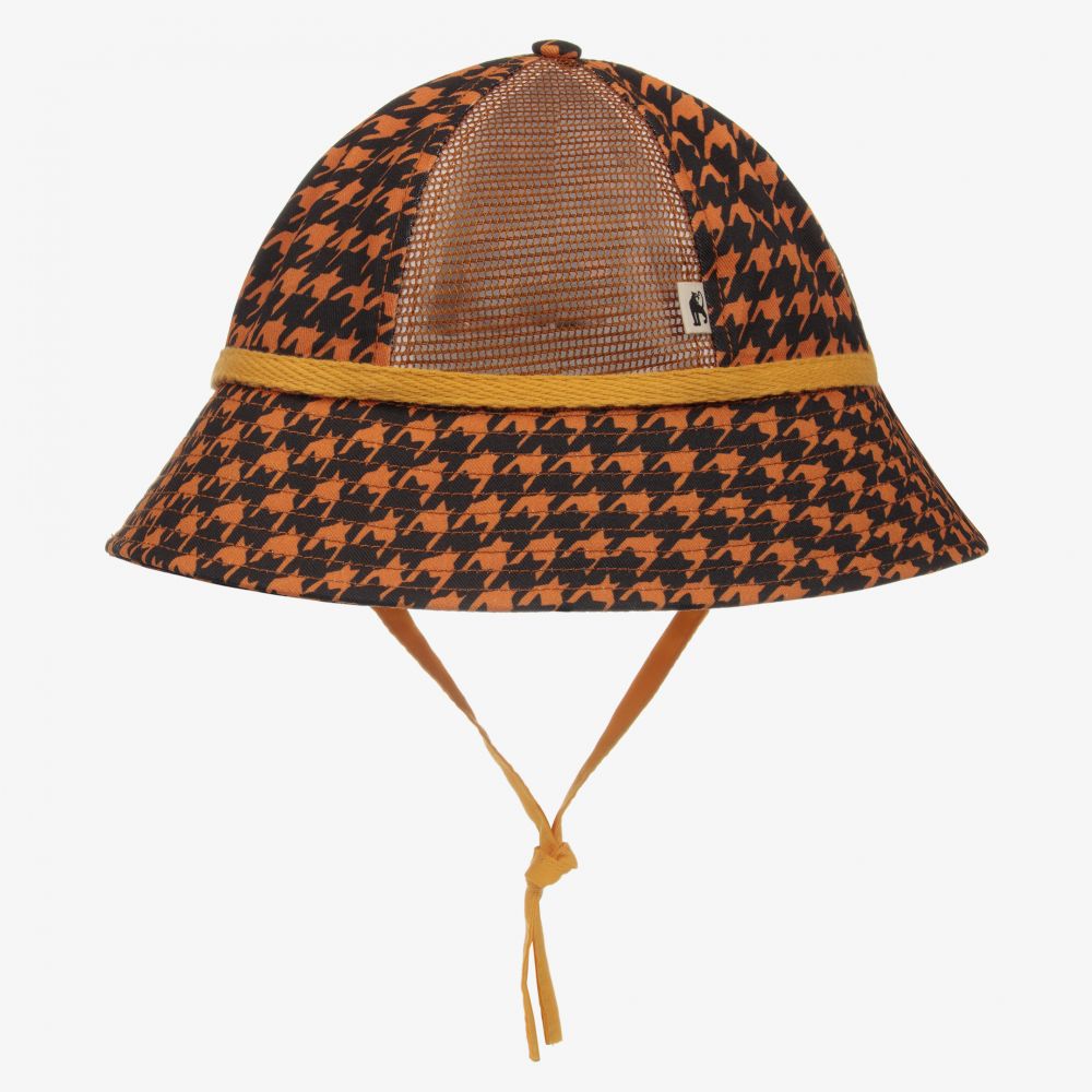 Mini Rodini - Brown Cotton & Mesh Sun Hat | Childrensalon