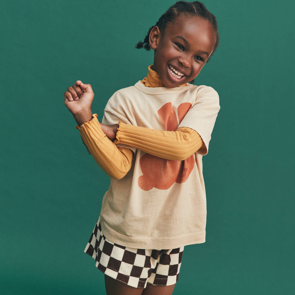 Mini Rodini-Brown & Ivory Check Shorts | Childrensalon Outlet