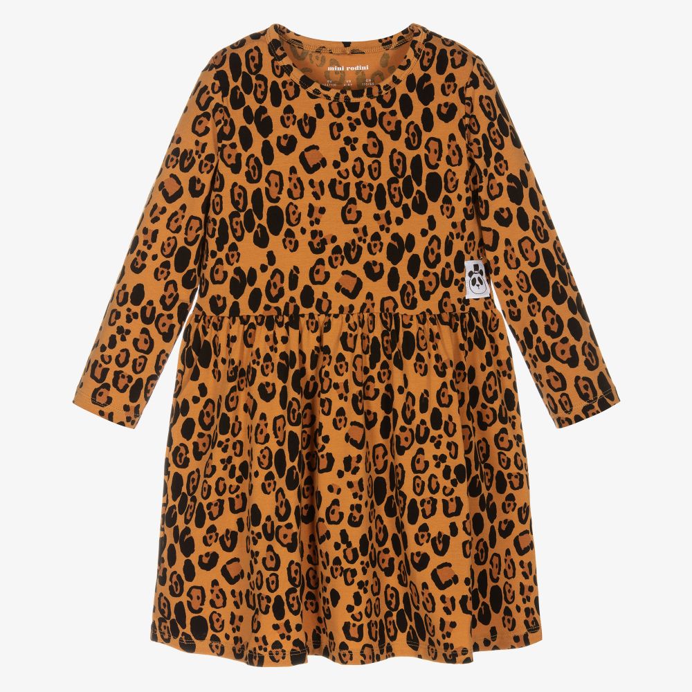 Mini Rodini - Brown Leopard Print Dress | Childrensalon