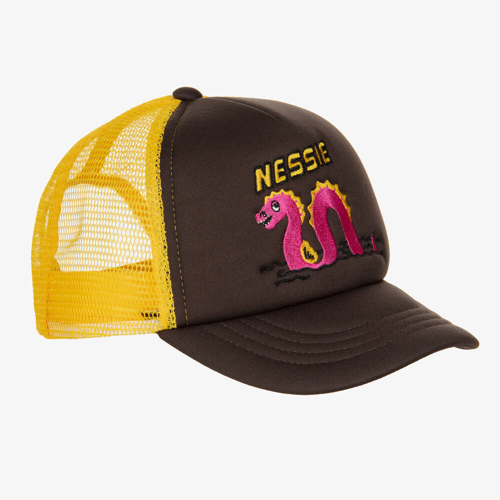 Mini Rodini - Nessi Trucker-Cap in Braun und Gelb | Childrensalon