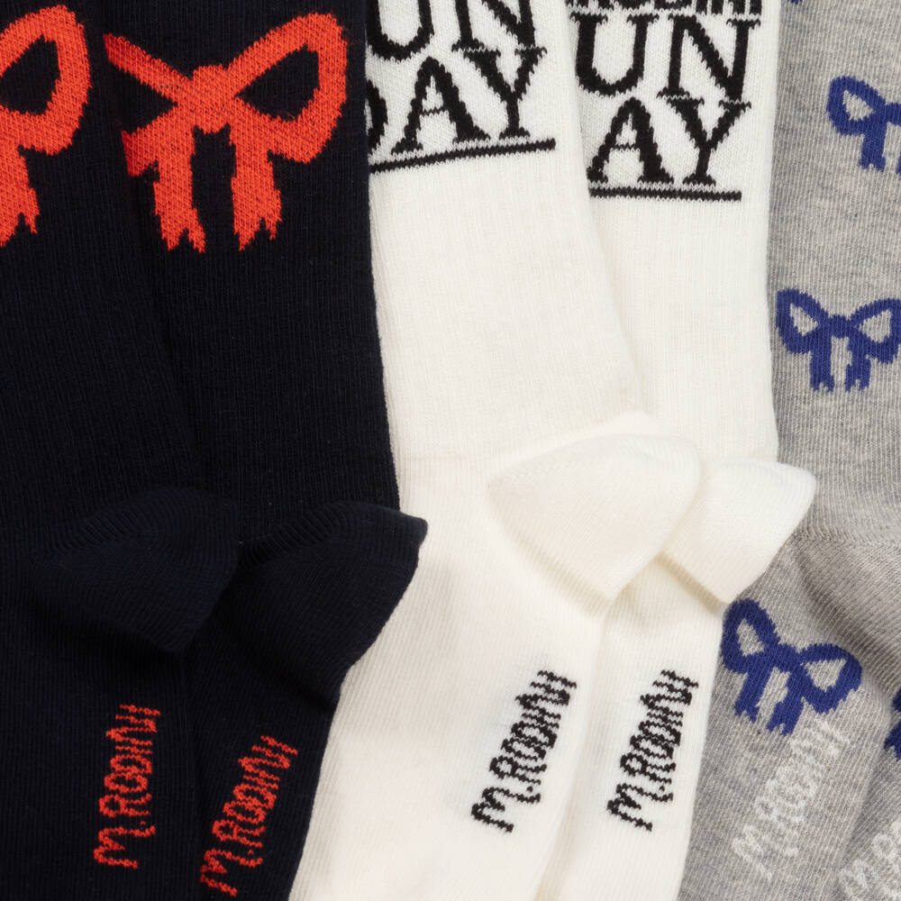 Mini Rodini-Girls Ankle Organic Cotton Socks Trio | Childrensalon Outlet