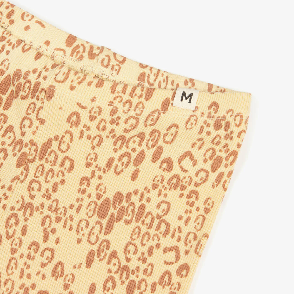 Mini Rodini-Girls Beige Modal Leopard Print Leggings | Childrensalon Outlet