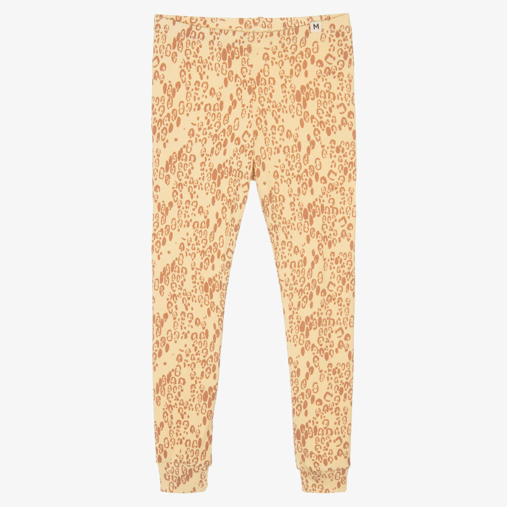 Mini Rodini-Girls Beige Modal Leopard Print Leggings | Childrensalon Outlet