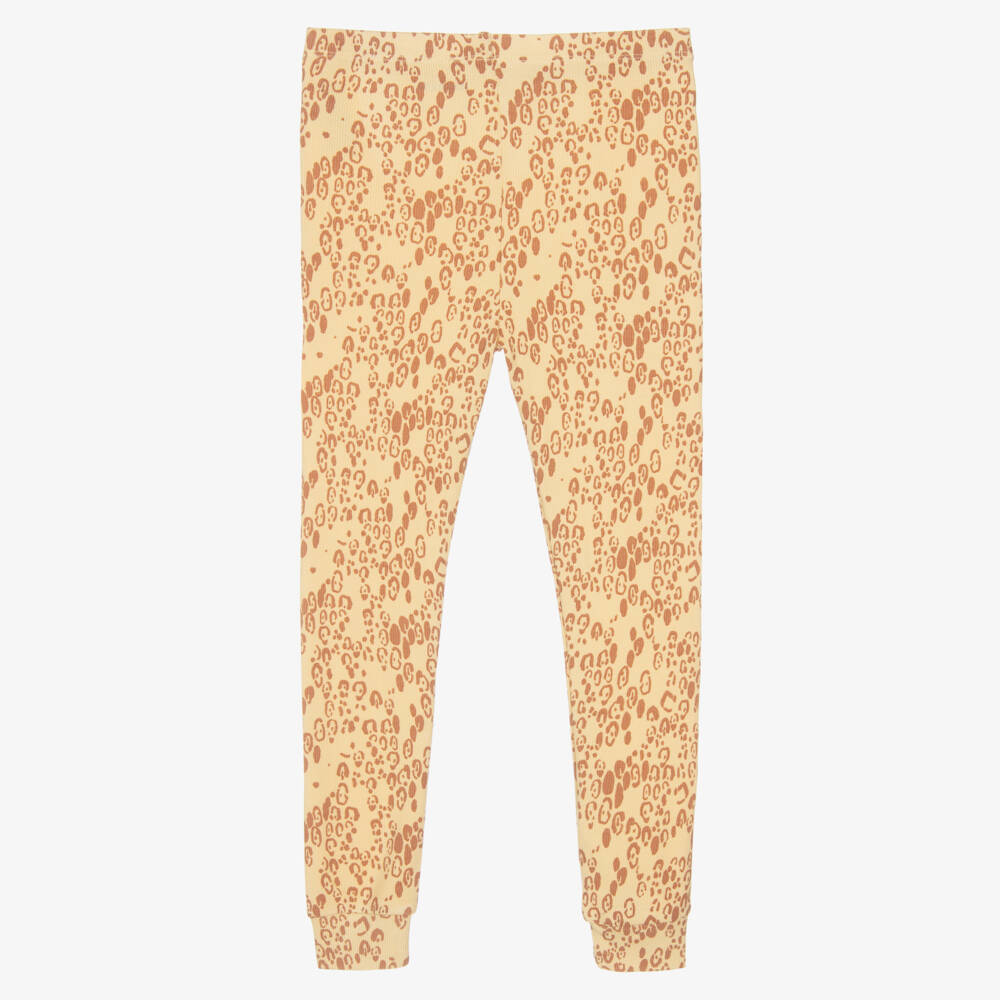 Mini Rodini-Girls Beige Modal Leopard Print Leggings | Childrensalon Outlet