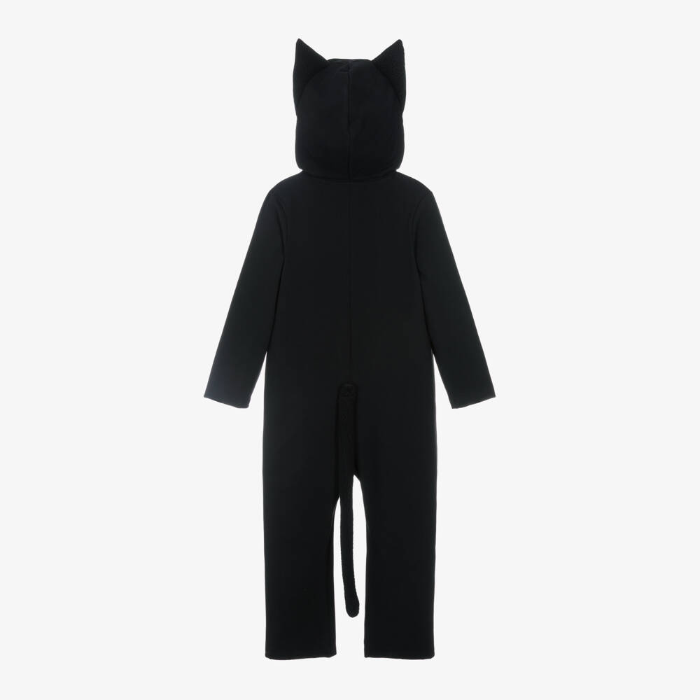 Mini Rodini-Girls Black Cat Cotton Onesie | Childrensalon Outlet