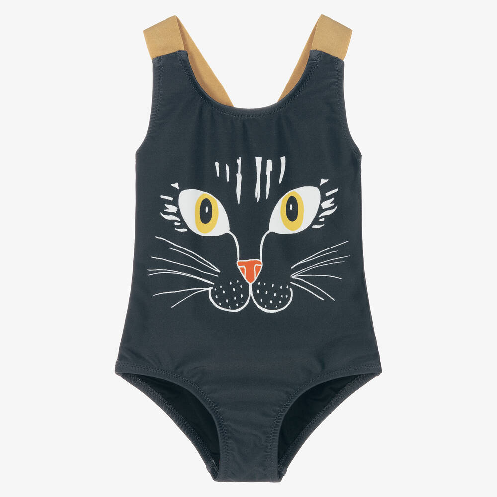 Mini Rodini - Maillot de bain noir chat (UPF50+) | Childrensalon