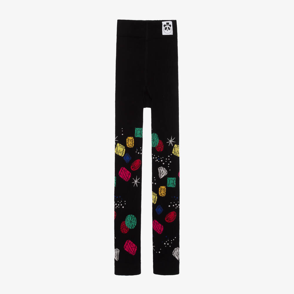 Mini Rodini-Girls Black Cotton Jewels Leggings | Childrensalon Outlet