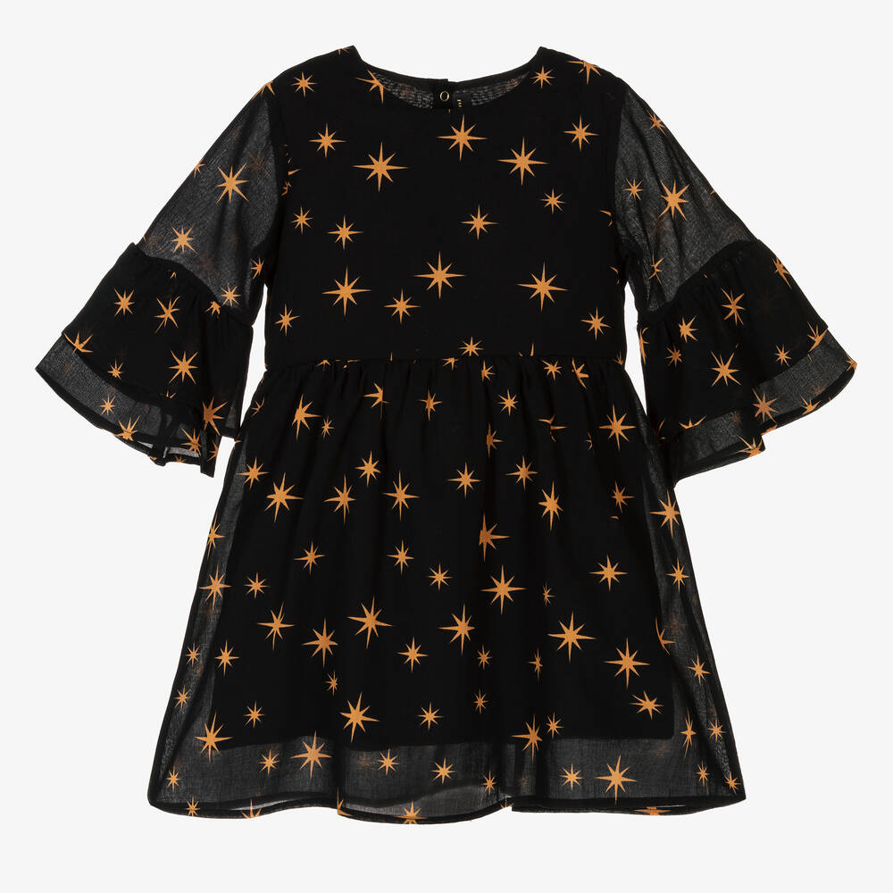 Mini Rodini - Robe noire en coton bio fille | Childrensalon