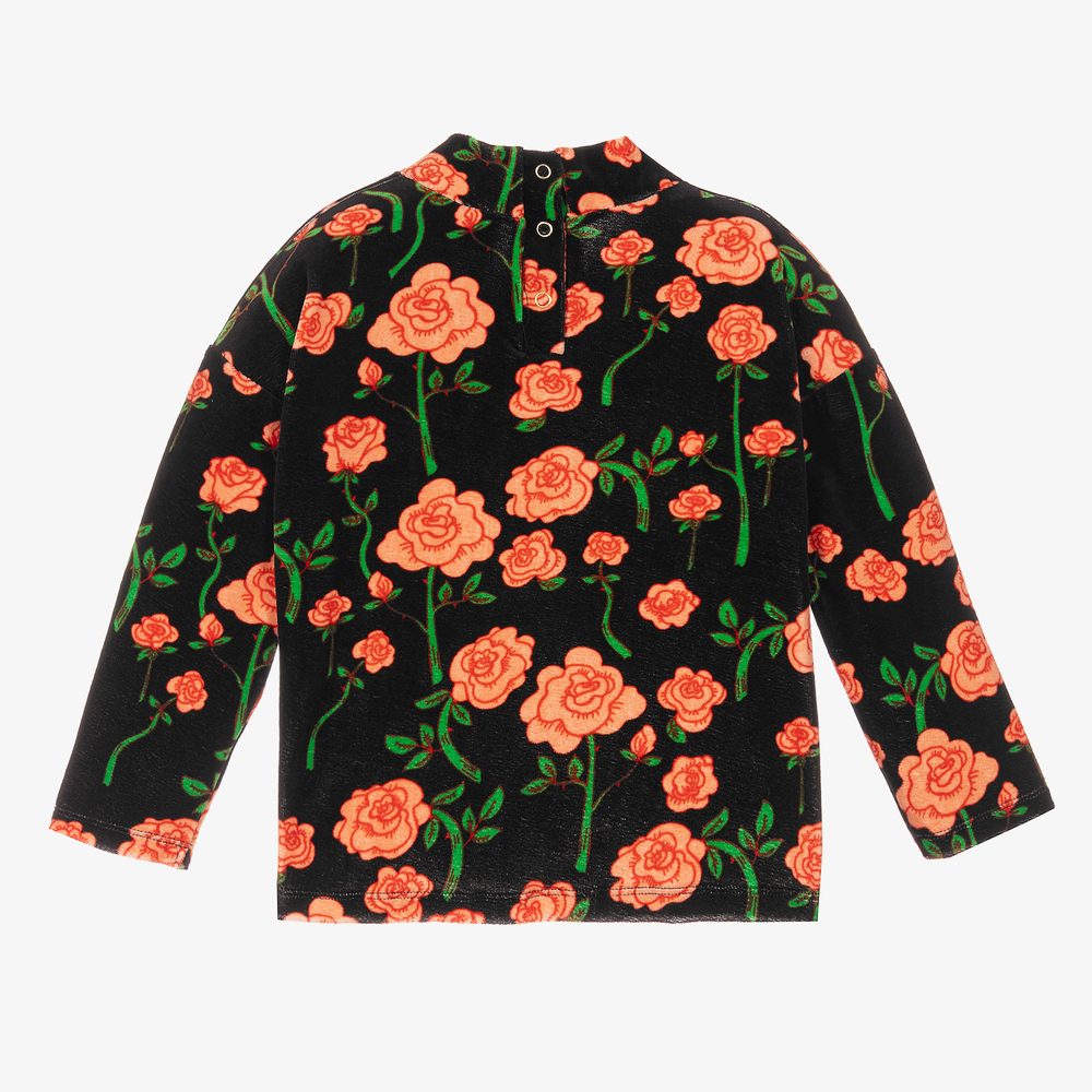 Mini Rodini-Girls Black Organic Cotton Top | Childrensalon Outlet