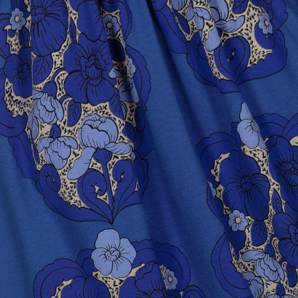 Mini Rodini-فستان قطن عضوي جيرسي لون أزرق | Childrensalon Outlet