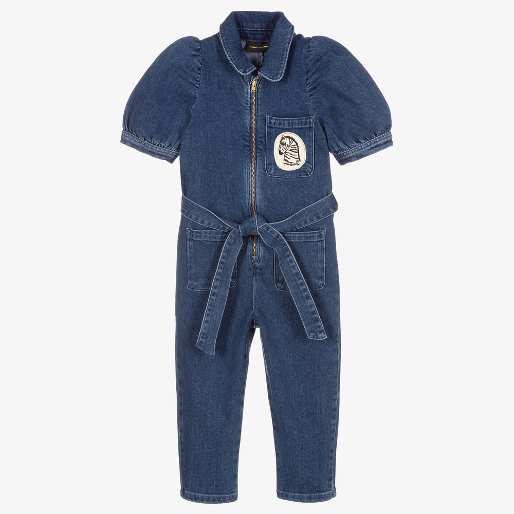 Mini Rodini - Blauer Denim-Jumpsuit für Mädchen | Childrensalon