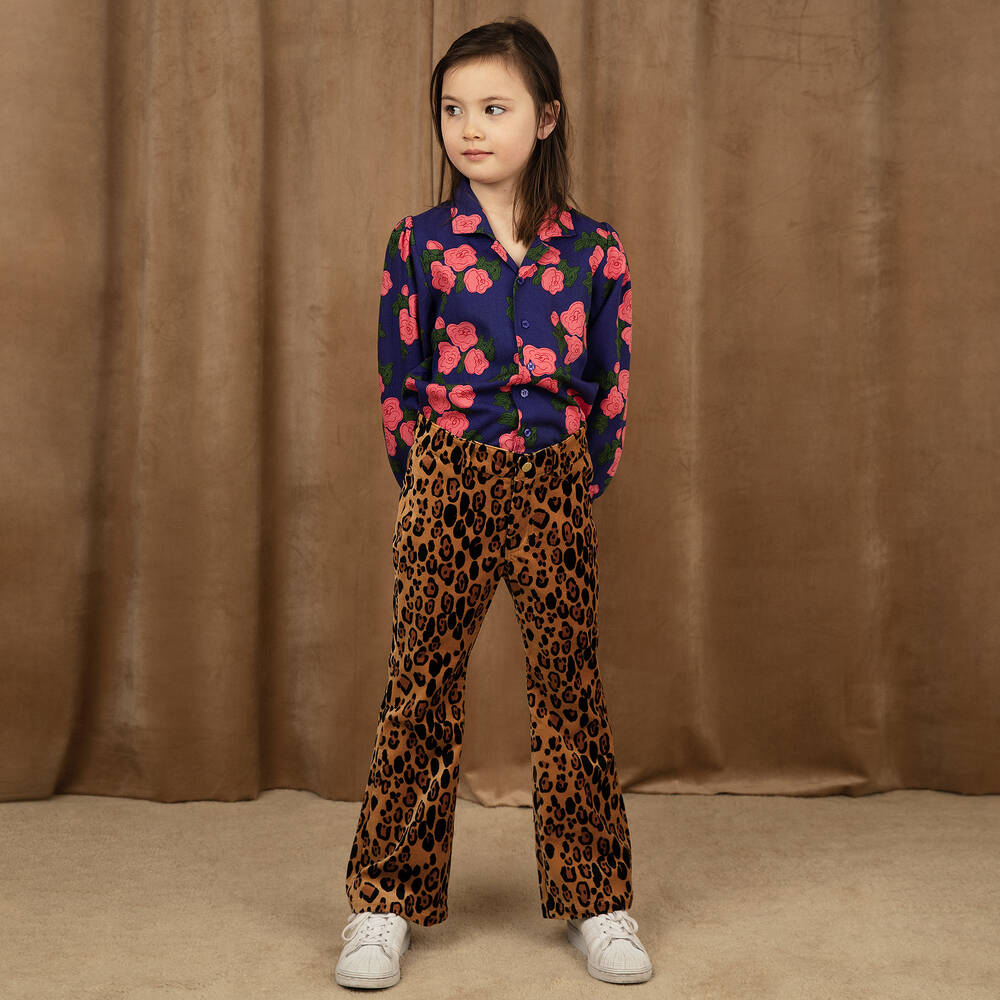 Mini Rodini-Girls Blue Floral Organic Cotton Blouse | Childrensalon Outlet