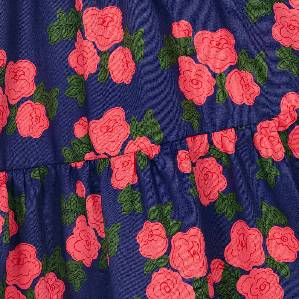Mini Rodini-Girls Blue Floral Organic Cotton Dress | Childrensalon Outlet